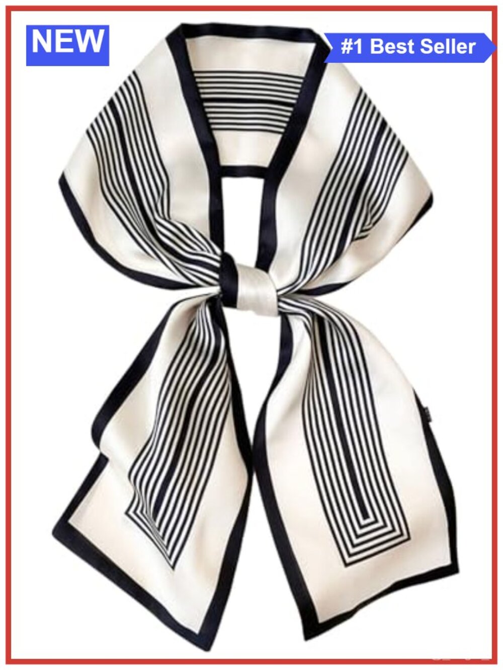 Silk Feeling Satin Hair Scarf Neck Wrap Lightweight Breathable Women Fashion